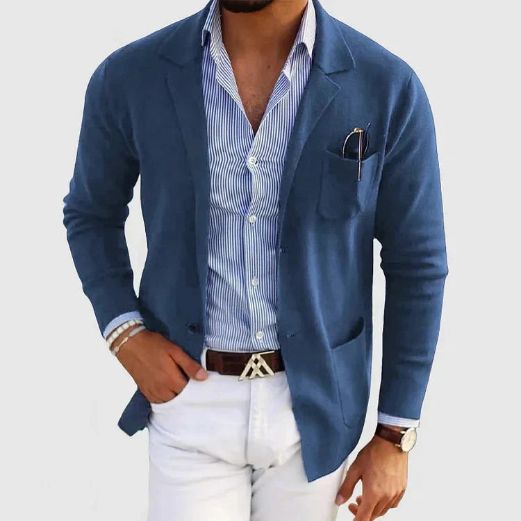 Herfstachtige herenblazer met casual knoopzakken en reverskraag - Lorenzo