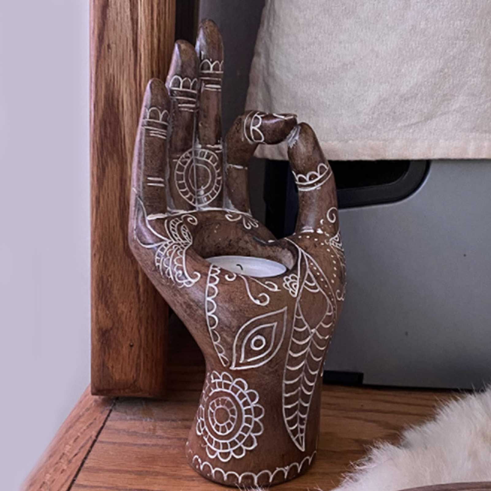 Boeddha Hand Kaarsenhouder - Zen Decor - Sereniteit