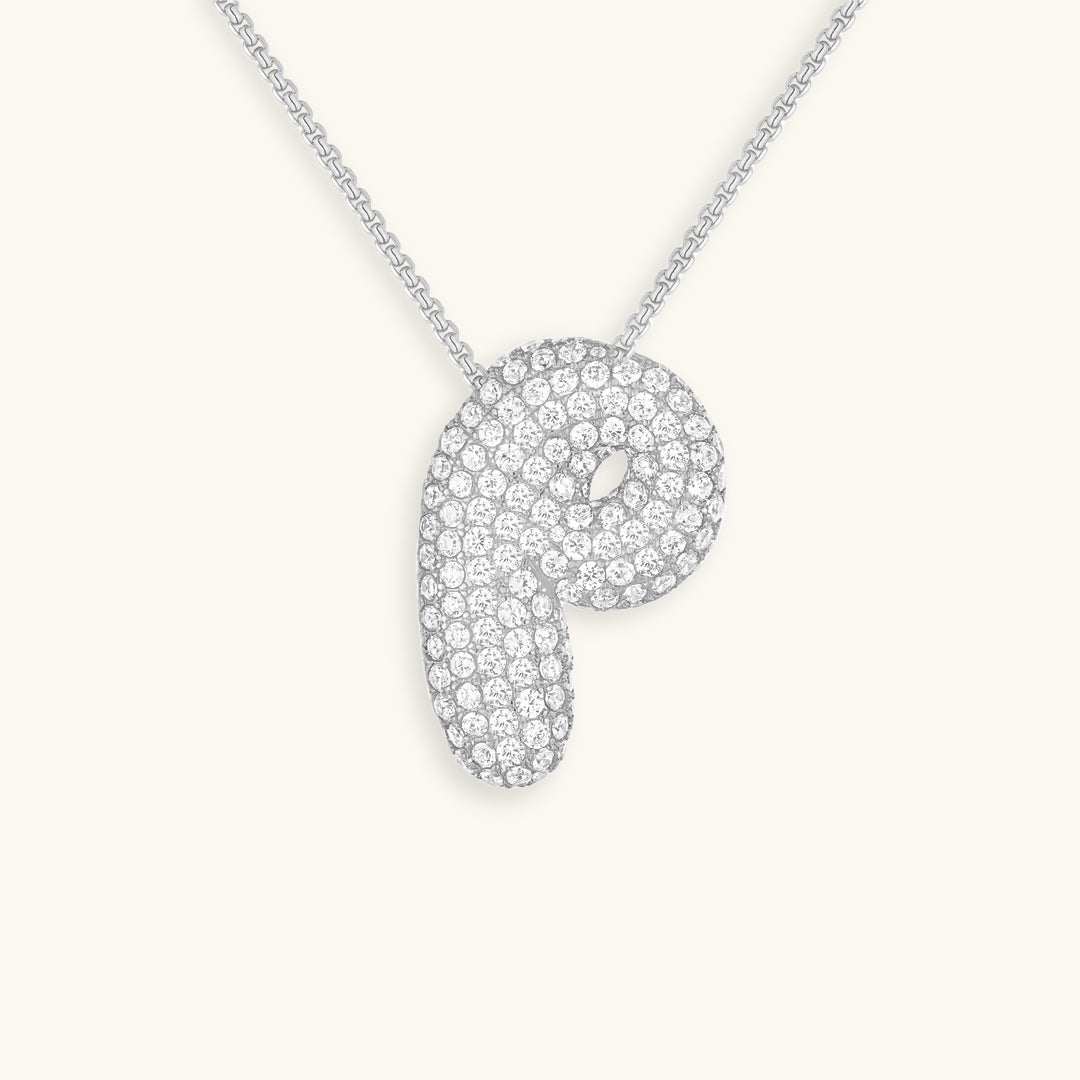 Bubble Initial-Diamant-Halsketting