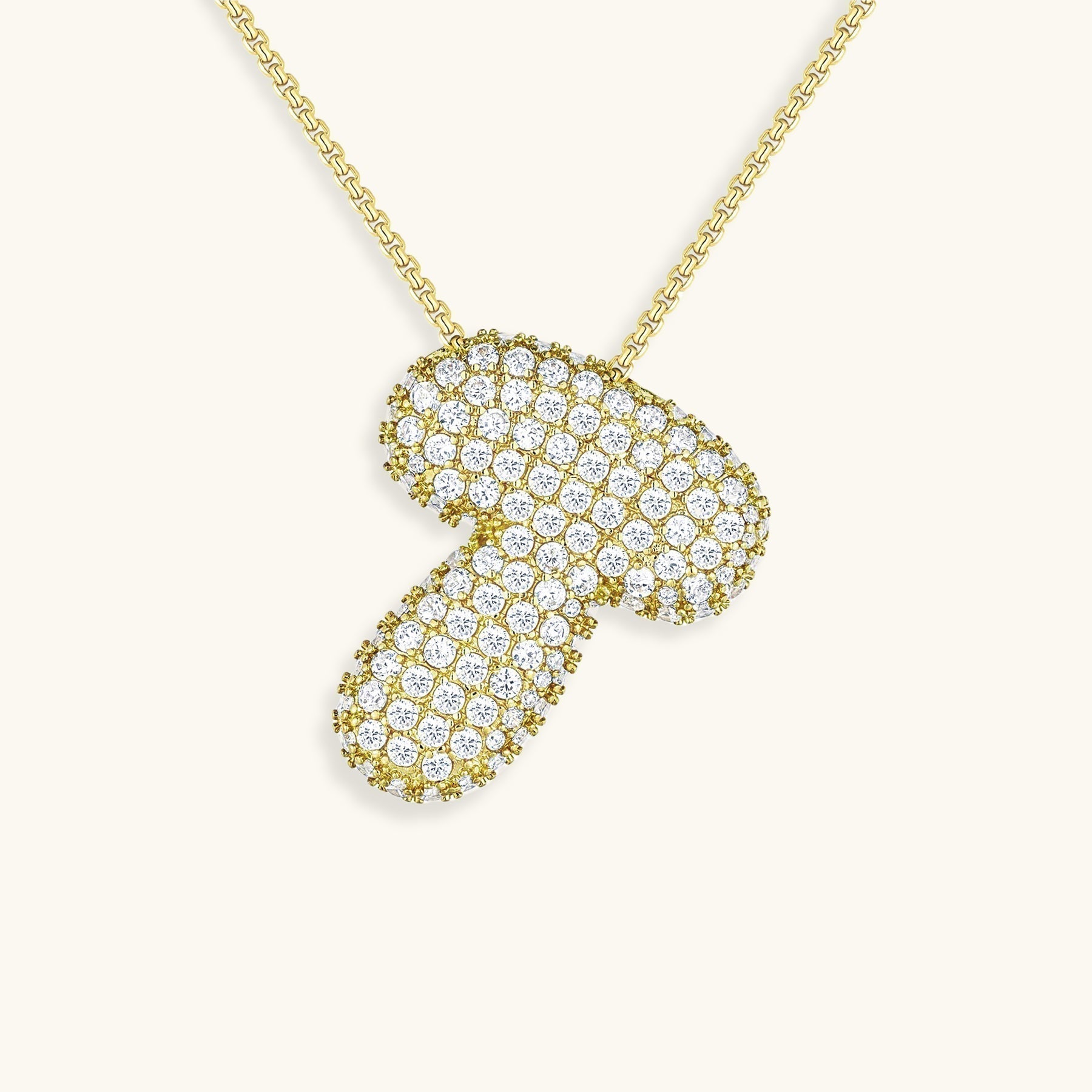 Bubble Initial-Diamant-Halsketting