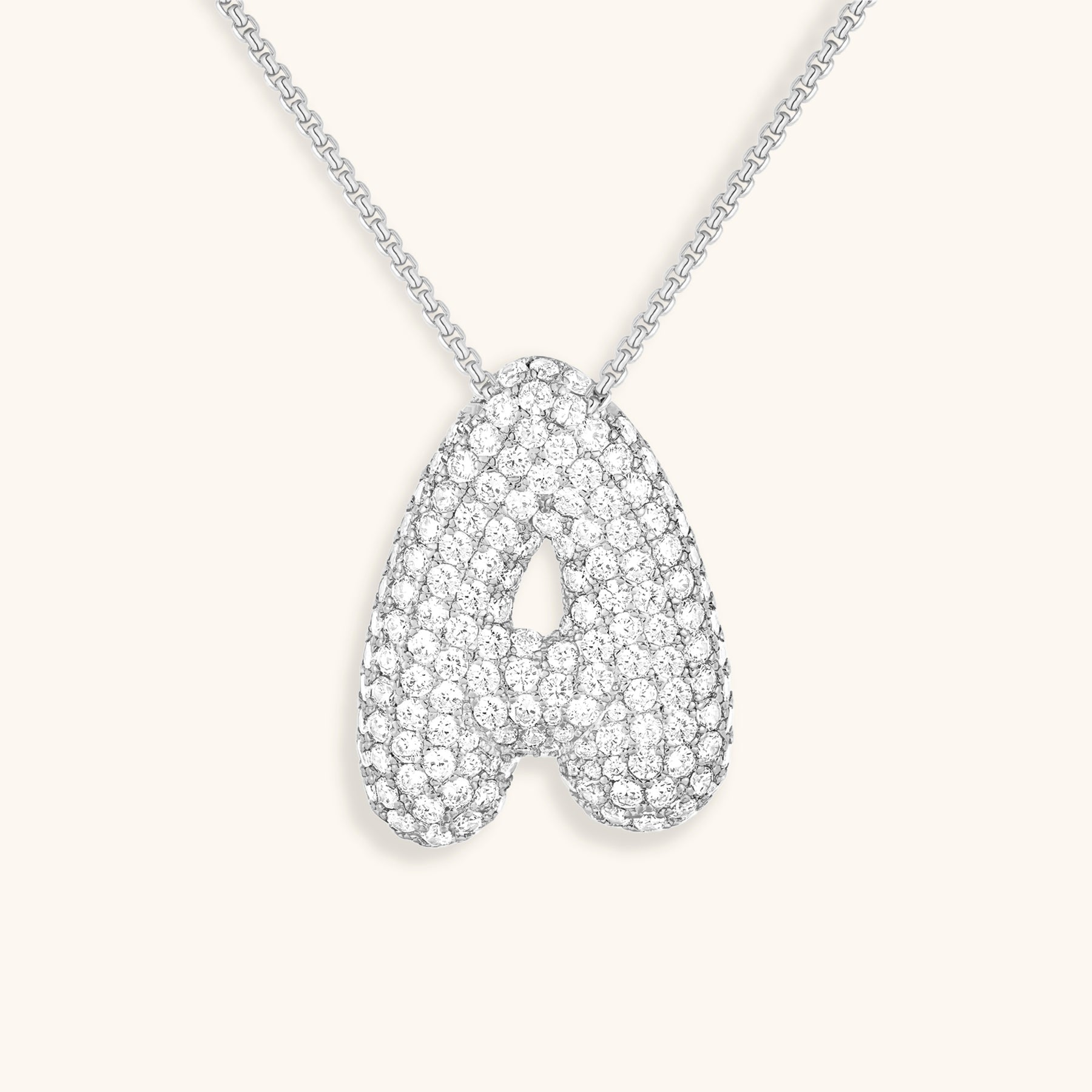 Bubble Initial-Diamant-Halsketting