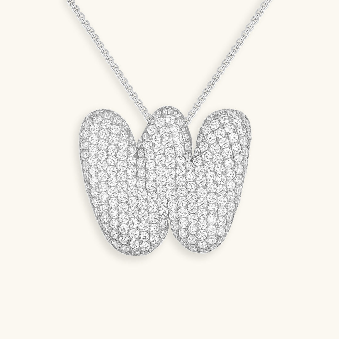 Bubble Initial-Diamant-Halsketting