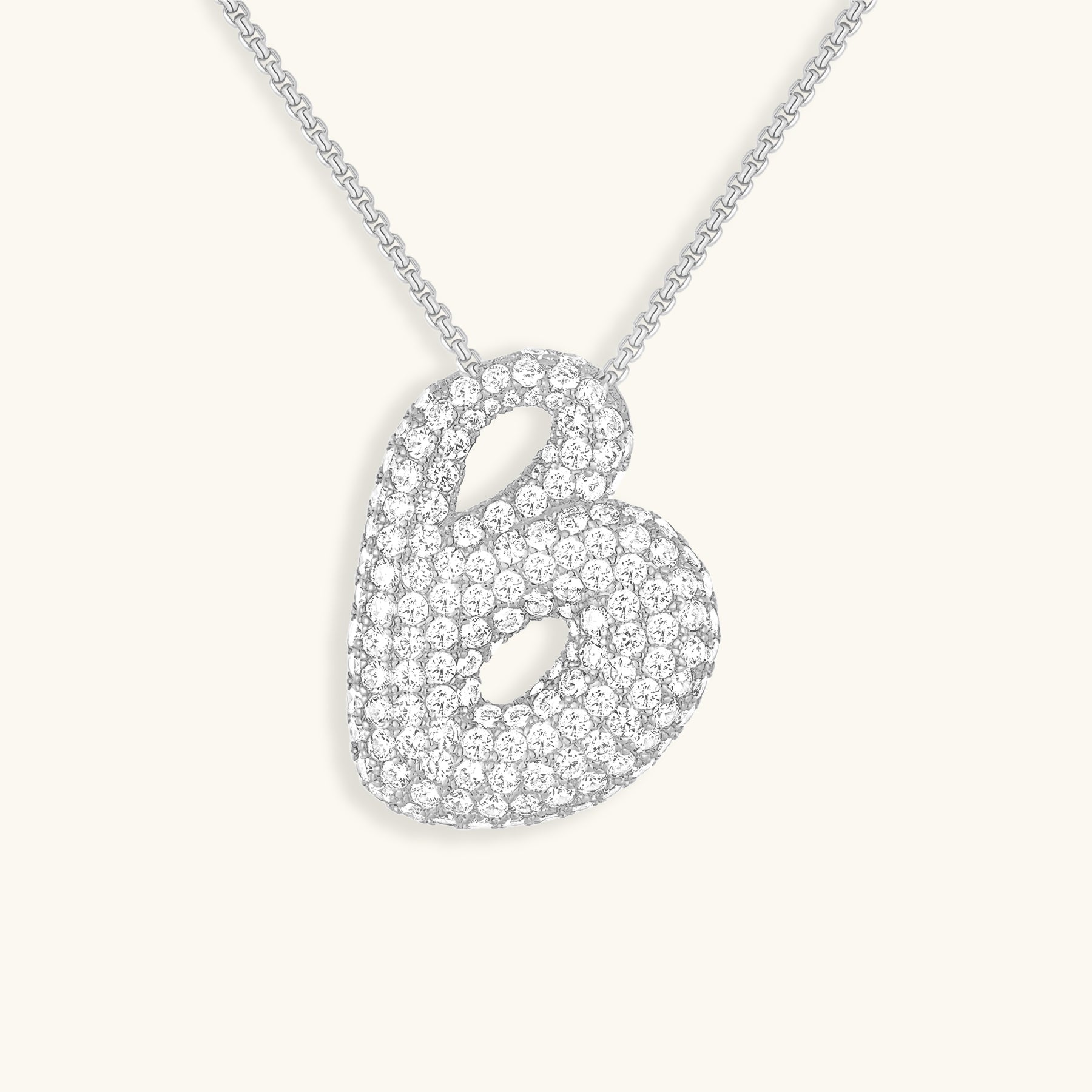 Bubble Initial-Diamant-Halsketting