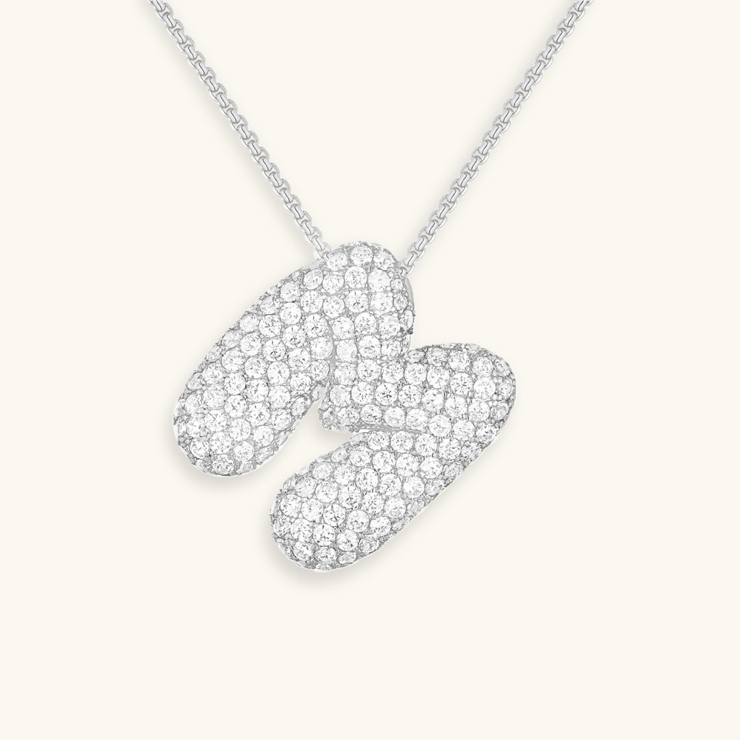 Bubble Initial-Diamant-Halsketting