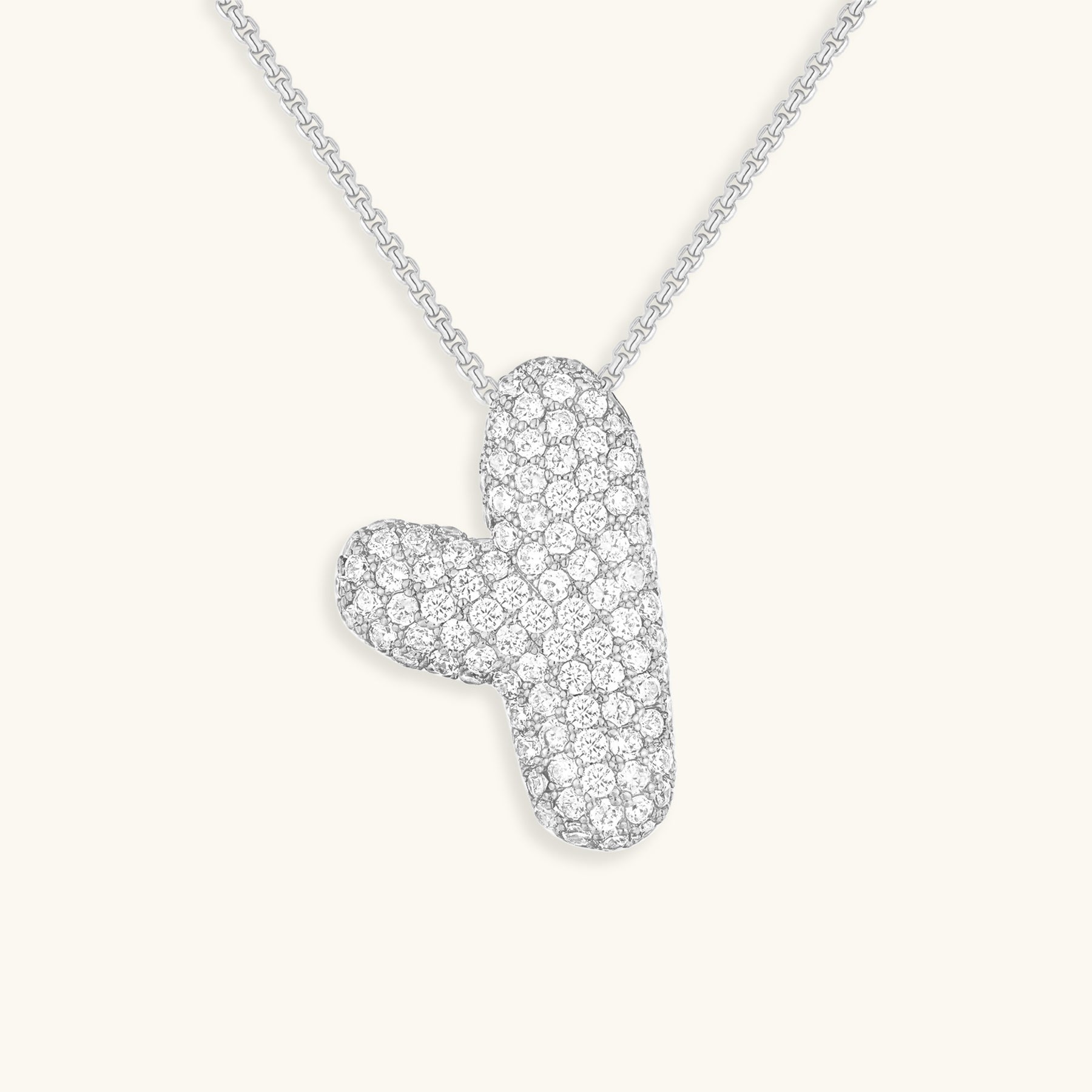 Bubble Initial-Diamant-Halsketting