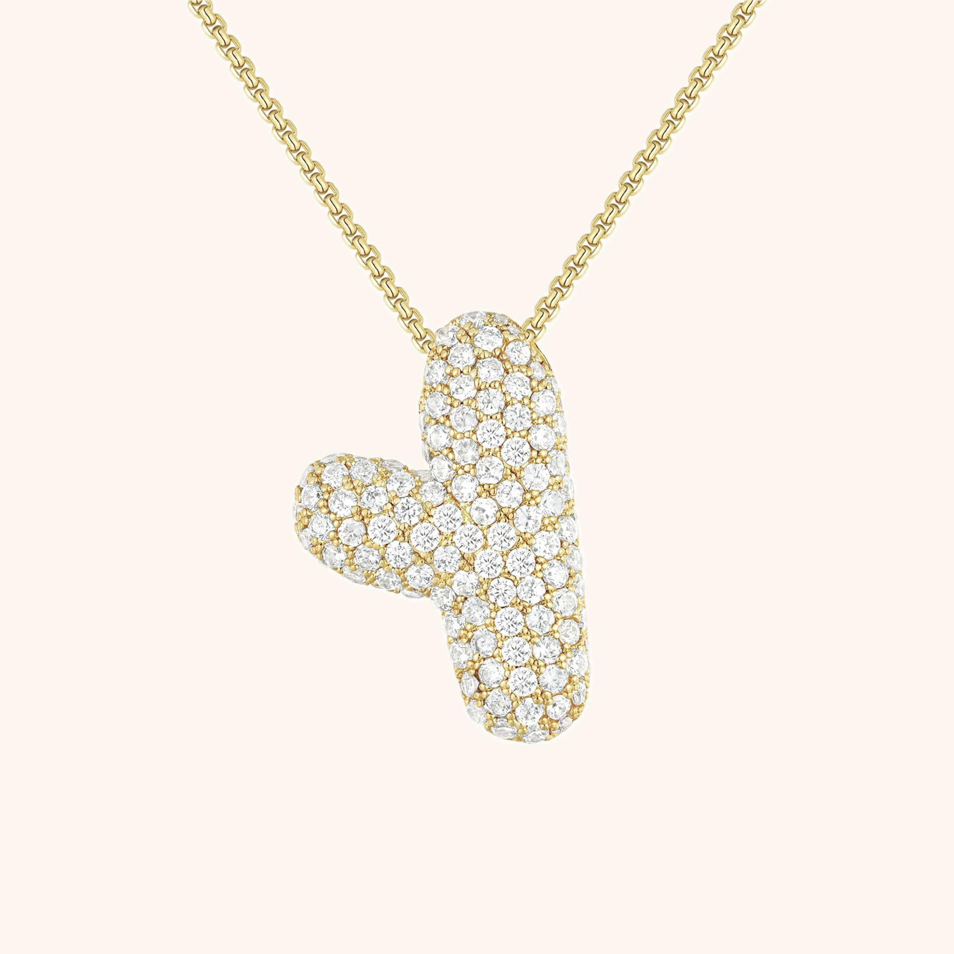 Bubble Initial-Diamant-Halsketting