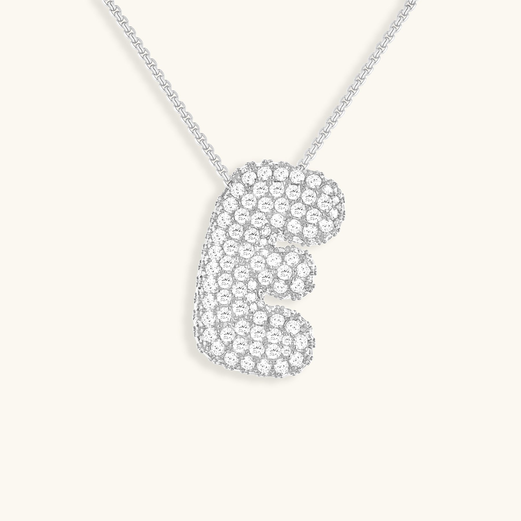 Bubble Initial-Diamant-Halsketting