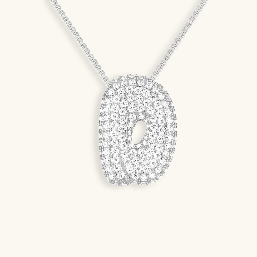 Bubble Initial-Diamant-Halsketting