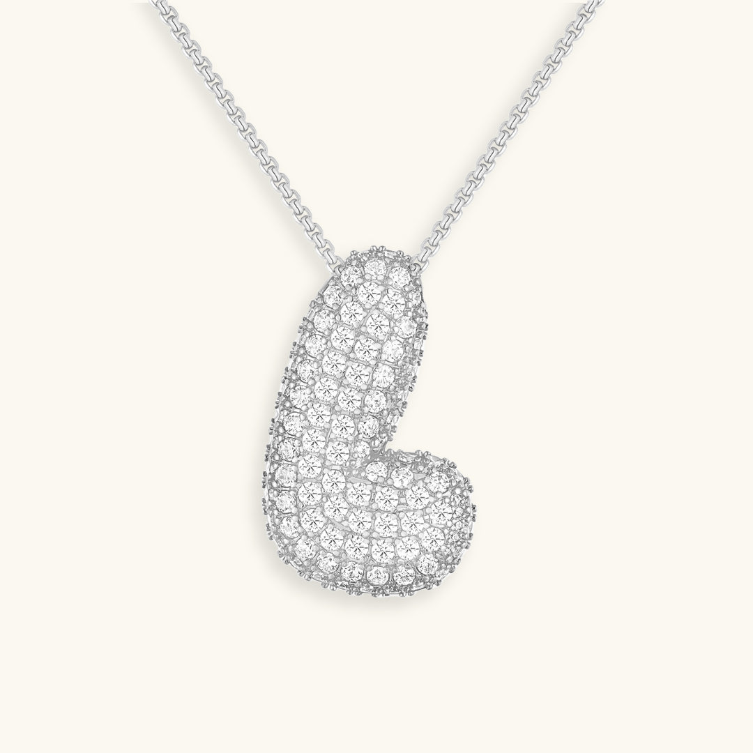 Bubble Initial-Diamant-Halsketting