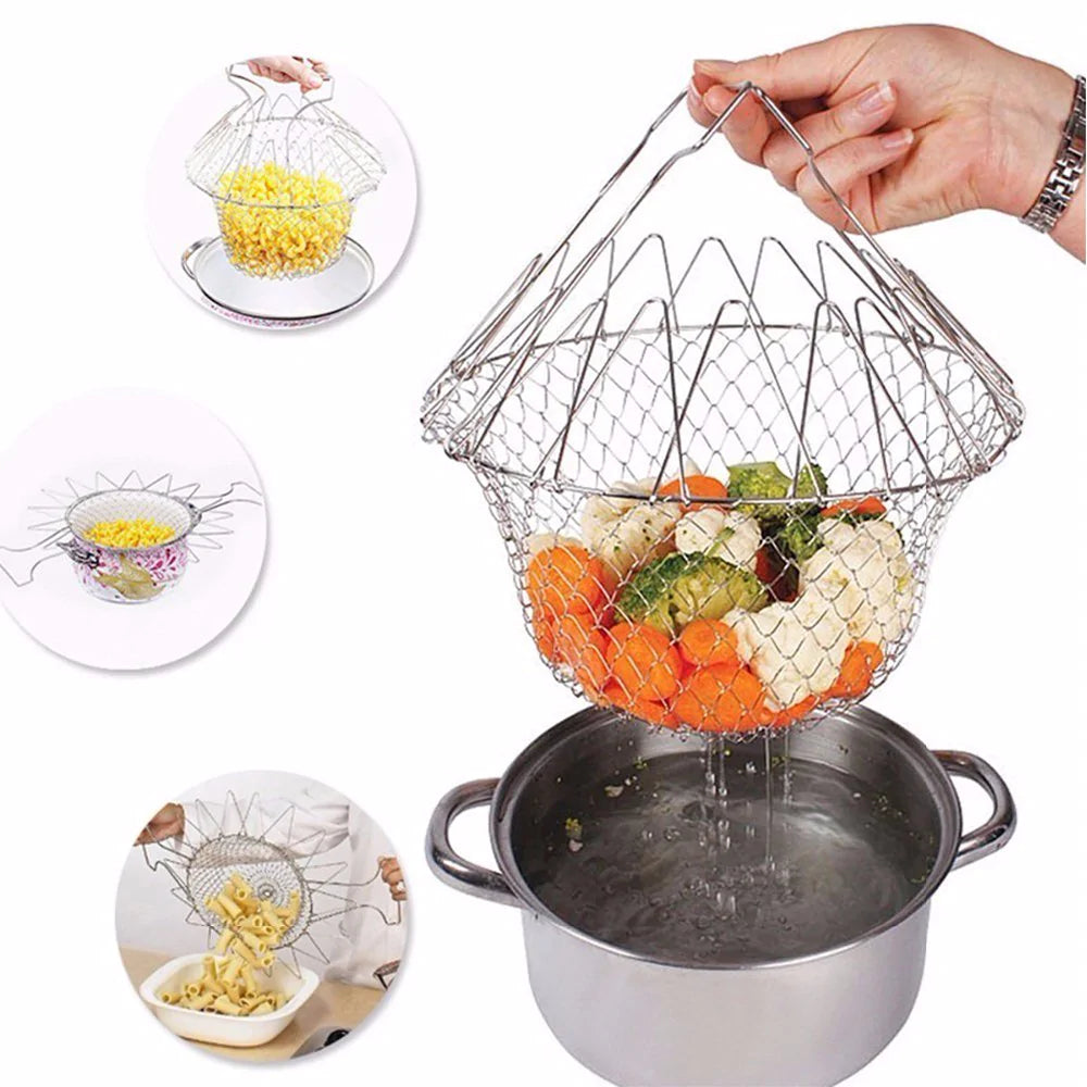 GourmetCraft Elite Kookmand | Veelzijdige roestvrijstalen mand voor moeiteloos koken en stomen