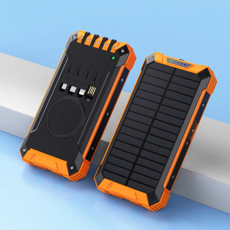 LuxuraVolt Draagbare Zonne Draadloze PowerBank | Duurzame energie voor onderweg en gemak