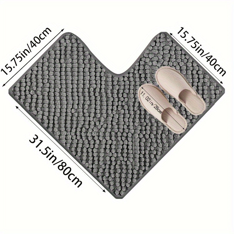 HoekZacht L-vormige Douchematt – Pluche Antislip Badmat met Hoge Absorptievermogen