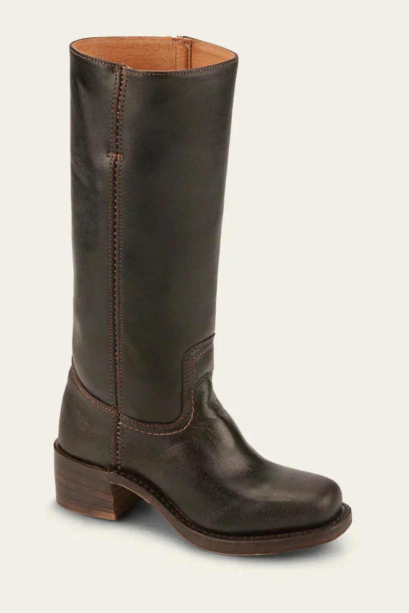 WesternSoul hoge dameslaarzen – stijlvolle leren look met blokhak en western-flair