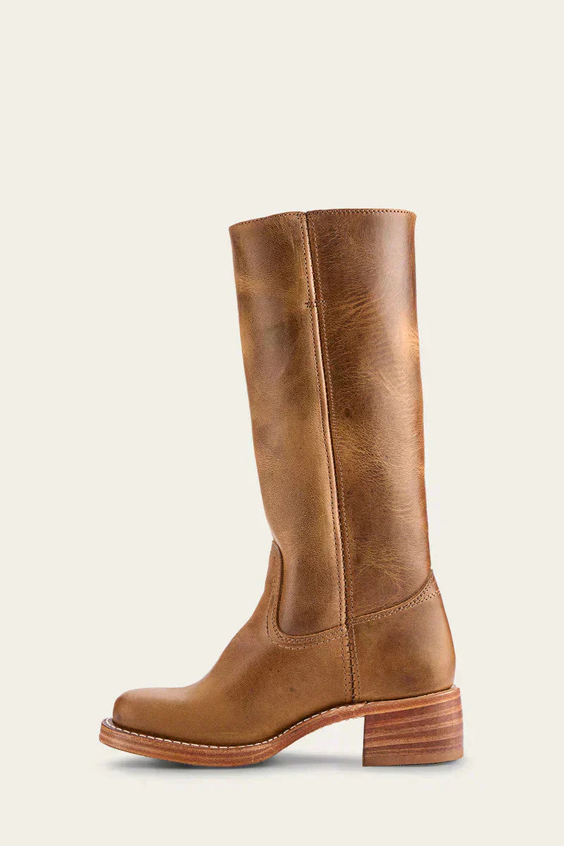 WesternSoul hoge dameslaarzen – stijlvolle leren look met blokhak en western-flair