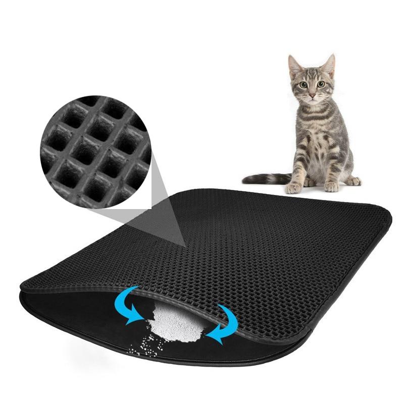 Zachte Waterdichte Kattenbakmat – Gemakkelijke Schoonmaak Kitty Kattenbak Vloermat voor een Net Thuis