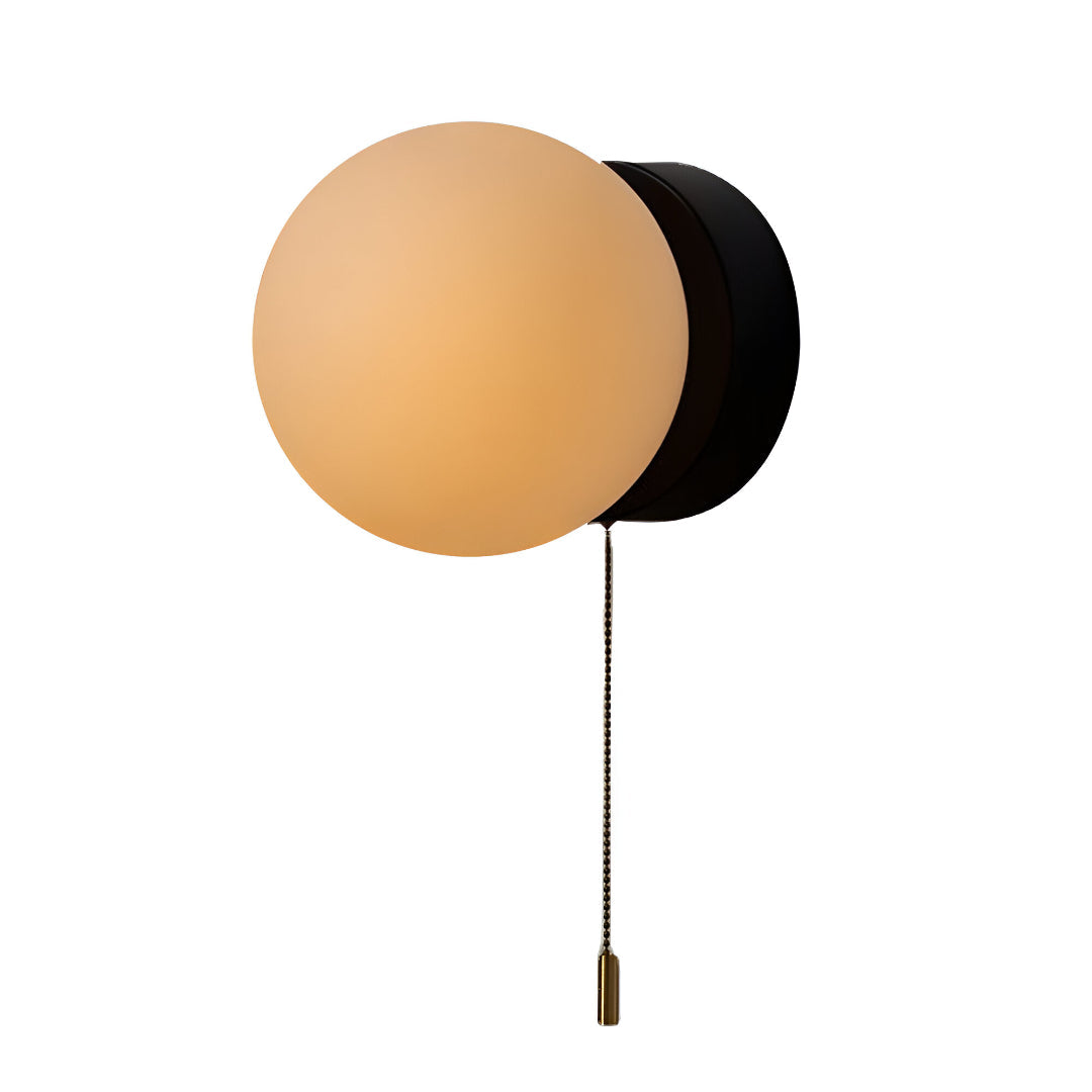 Nordic Minimalist Glas Globe Wandlamp LED 1-Licht met Trekschakelaar