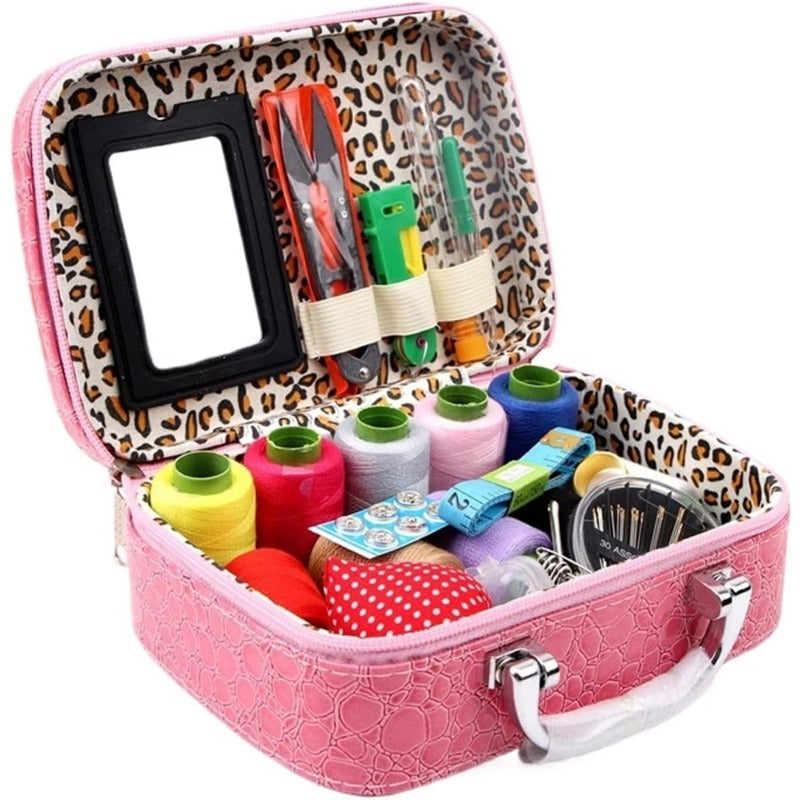 CraftVault Draagbare Naaikit in Faux Leren Tas