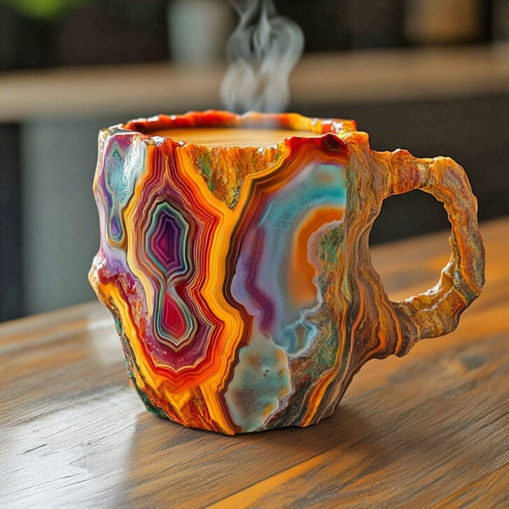 Koffiemokken GlaceCup | Handgemaakt & Minerale Kristal | Isolerend & Magnetronbestendig | 350–450 ml