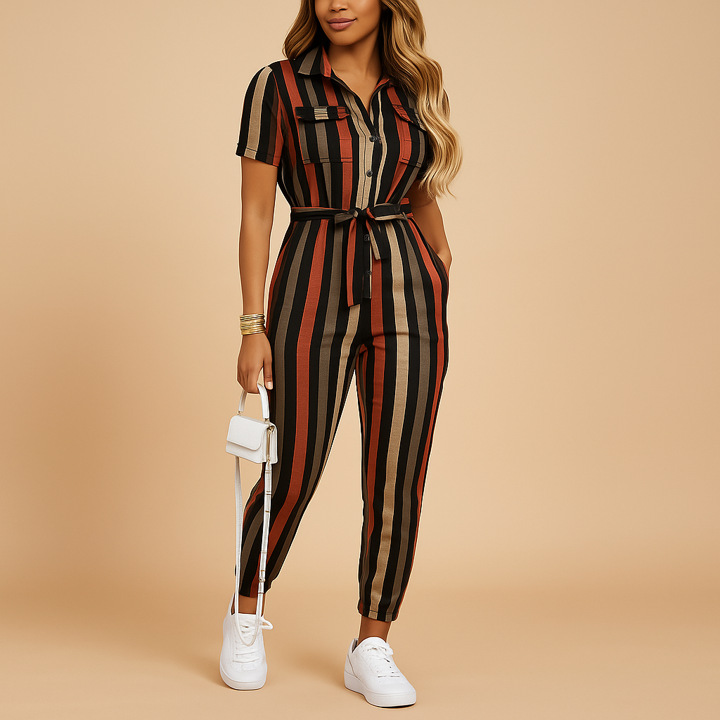 Elvira Elegante Dames Jumpsuit – Stijlvolle Eendelige Outfit met Knopsluiting