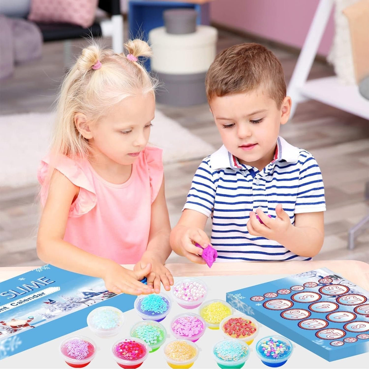 24 Dagen Slijm Adventskalender voor Kinderen – Kerst Countdown