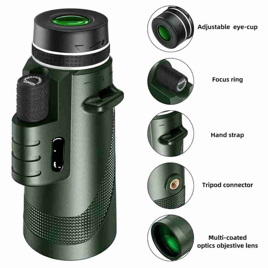 BowLift | Compacter Ultra-Zoom Monoculair | HD-Objectief, lichtgewicht & perfect voor wandelen, vogelspotten en sportevenementen