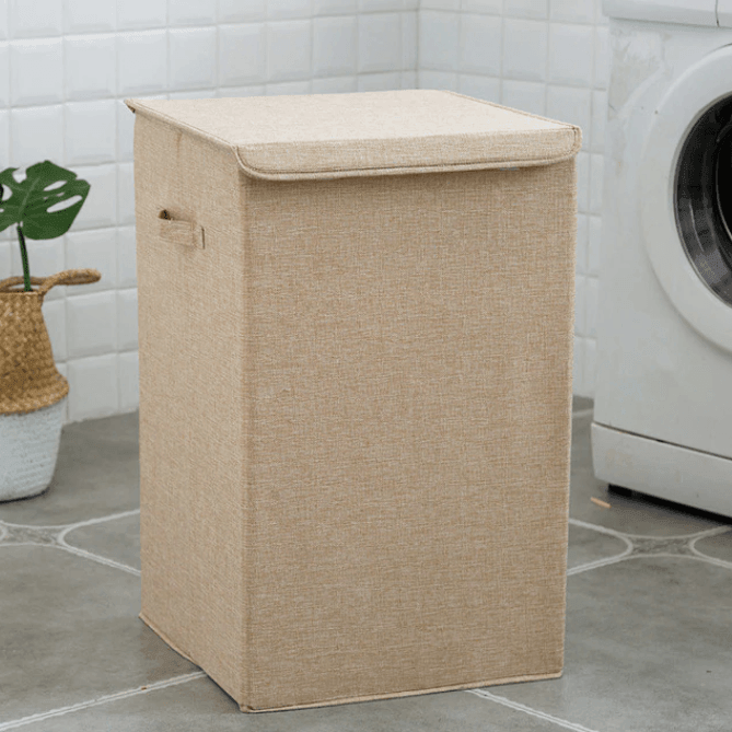 Bamboe Linnen Wasmand Met Deksel