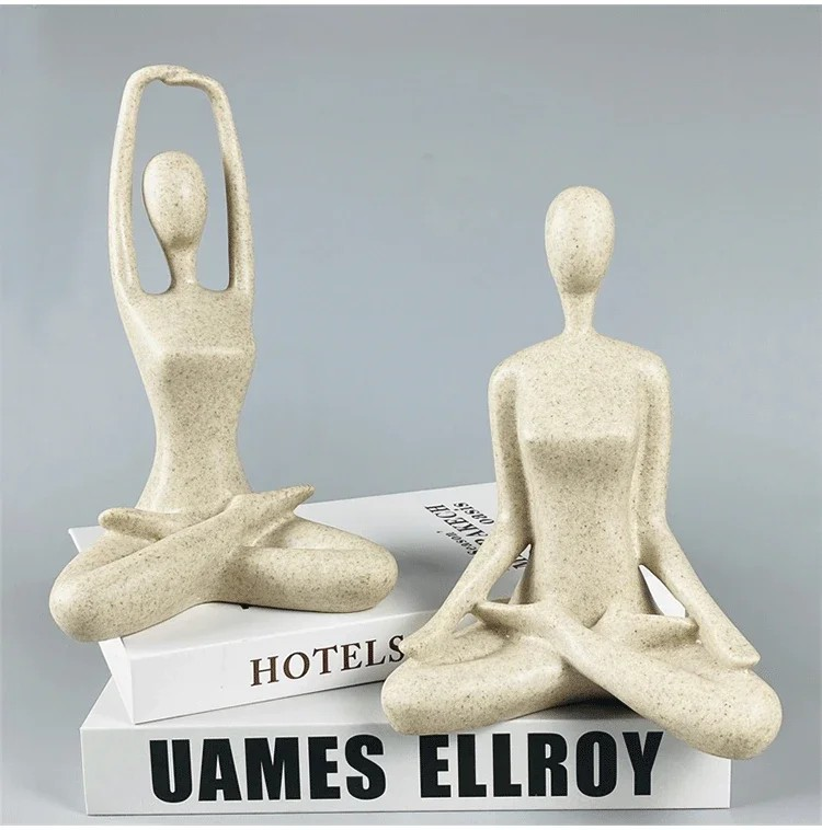 ZenJoy Vrouw in Yoga Standbeeld – Moderne Binnenhuisdecoratie van Resin