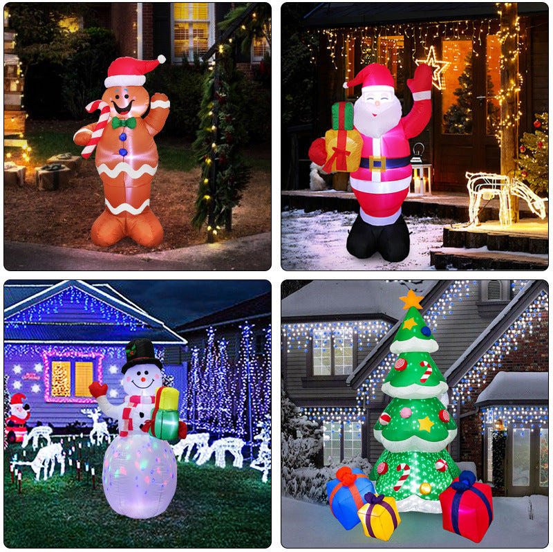 Opblaasbare LED Kerstdecoratie – Verlichte Sneeuwpop voor Buiten