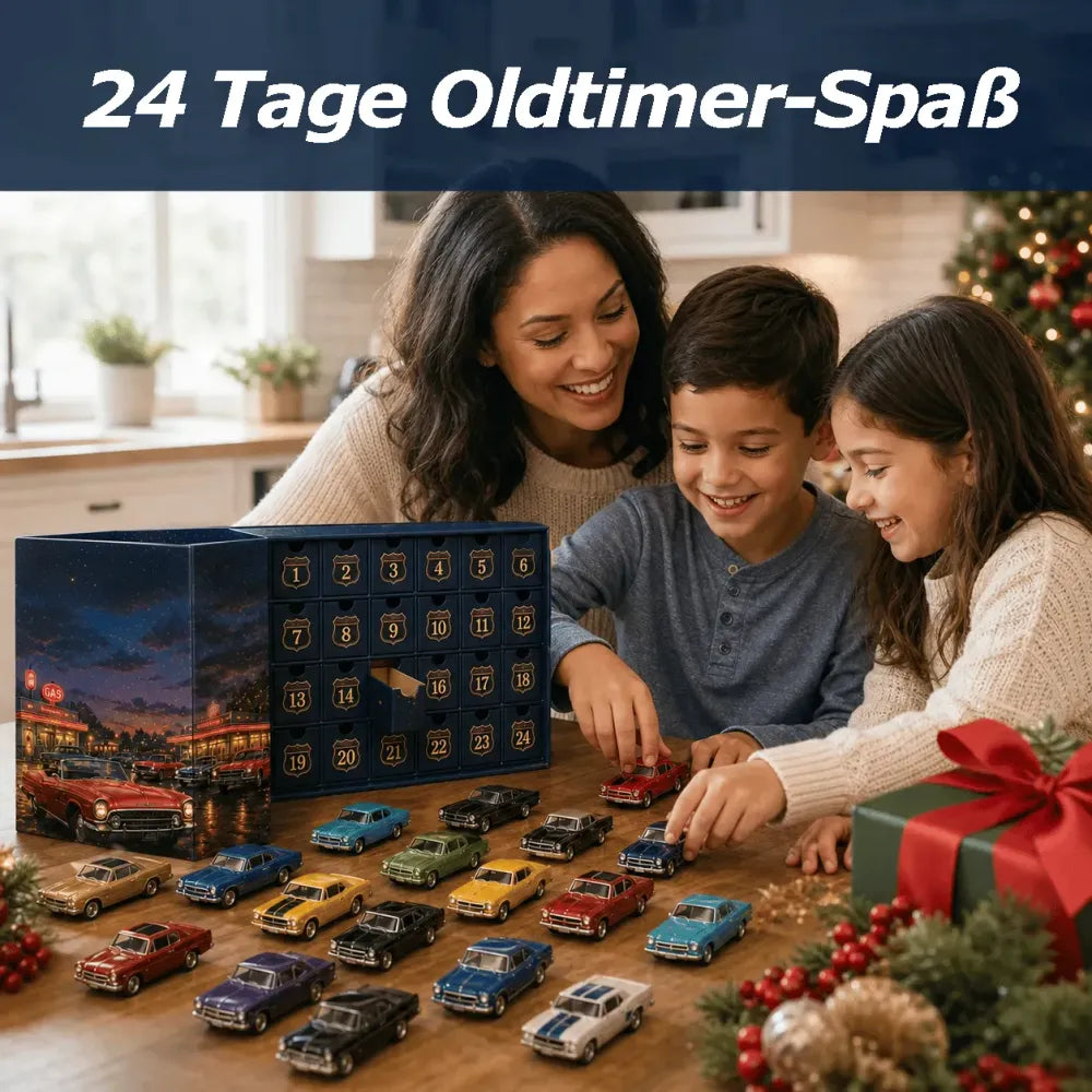 😍🚗 Adventskalender „24 Dagen Klassieke Amerikaanse Auto's“ – 24 Oldtimer-verzamelobjecten voor autoliefhebbers