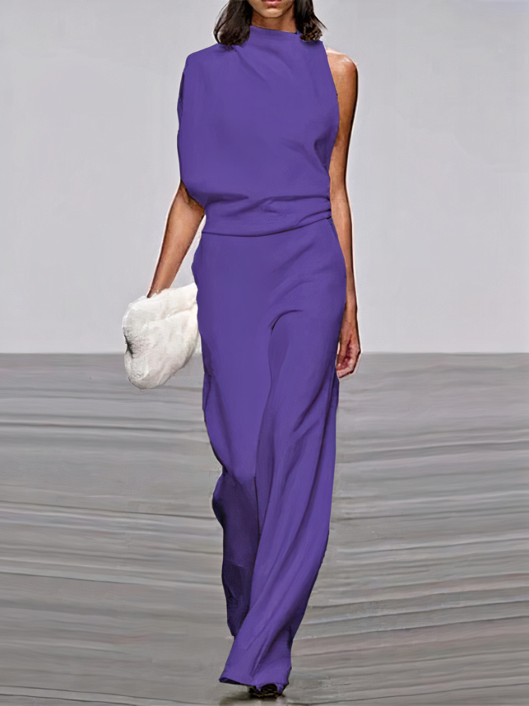 Dames moderne jumpsuit met wijde pijpen | Bruiloftsgasten