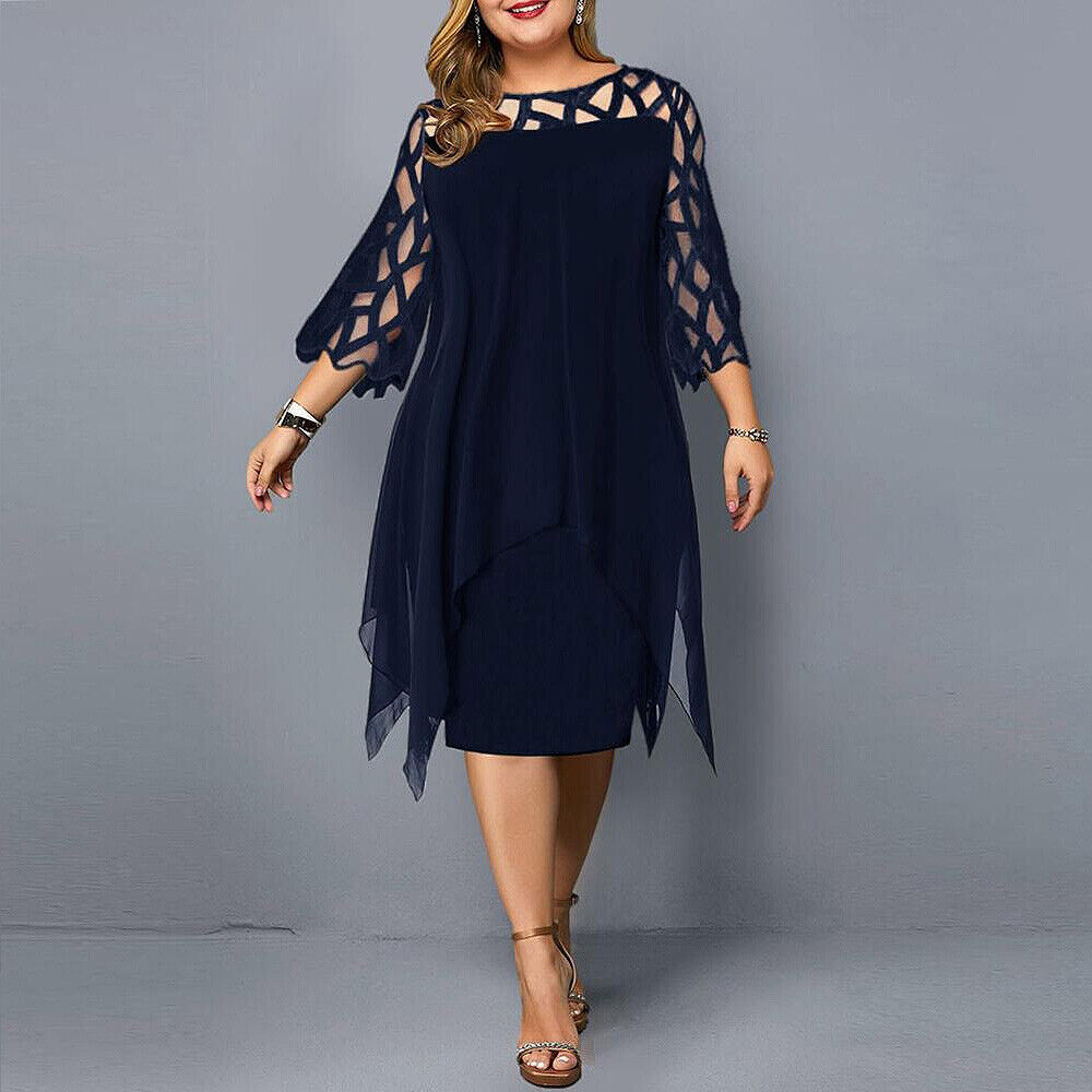 Elegante Midi-jurk in grote maten voor de herfst
