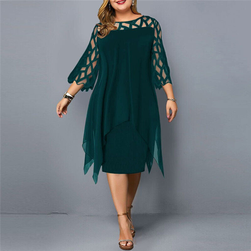 Elegante Midi-jurk in grote maten voor de herfst