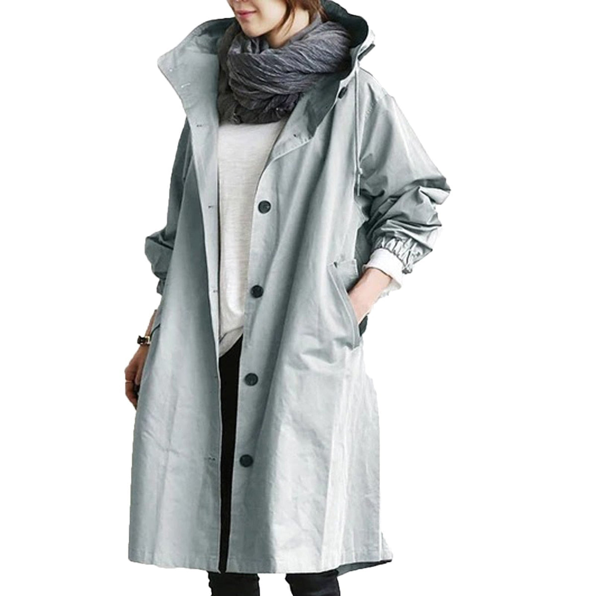 Lange Damesregenjas Elise – Trendy Herfstjas met Capuchon