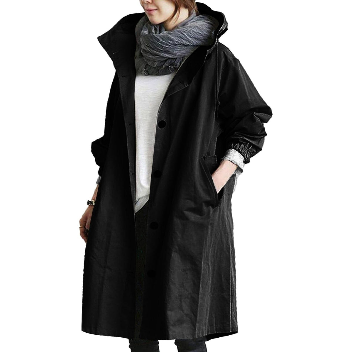 Lange Damesregenjas Elise – Trendy Herfstjas met Capuchon