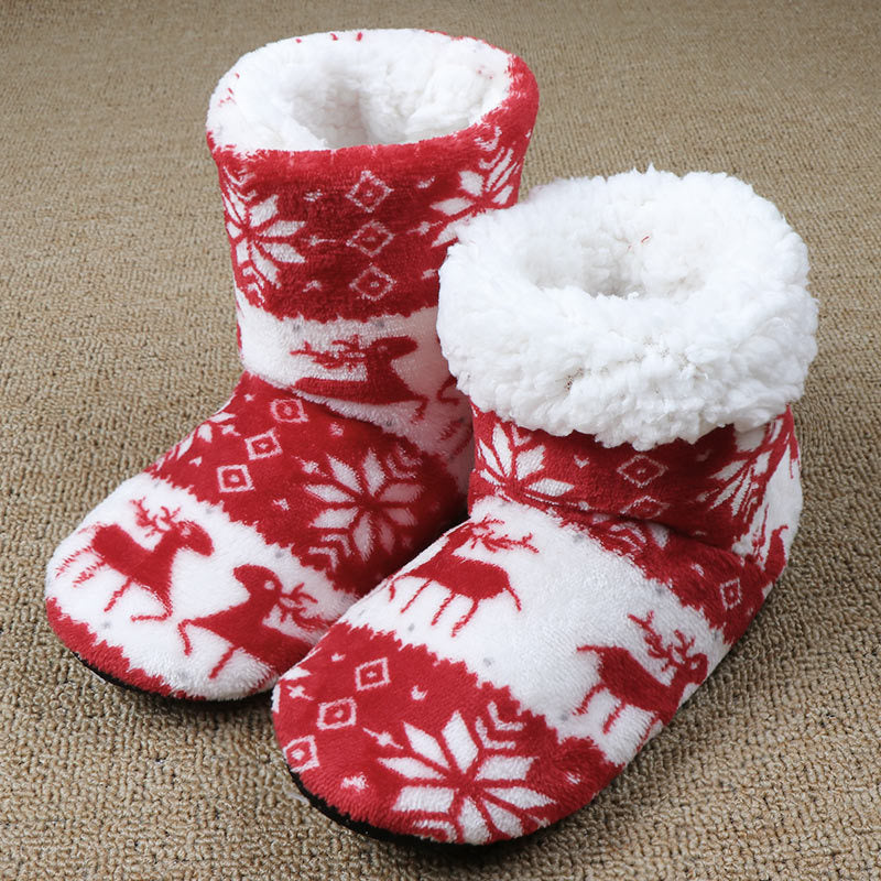 Warme Kerst-Huispantoffels van Koraalfleece