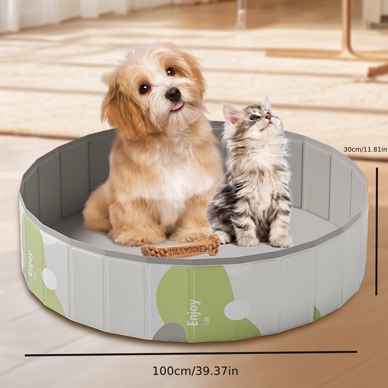 PawLuna Opvouwbaar Hondenbad van PVC | 80 cm Ø | Robuust & Draagbaar | Perfect voor Zomer & Tuin