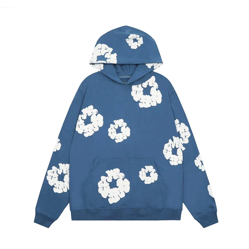 Herenhoodie met Bloemenprint en Katoenmix