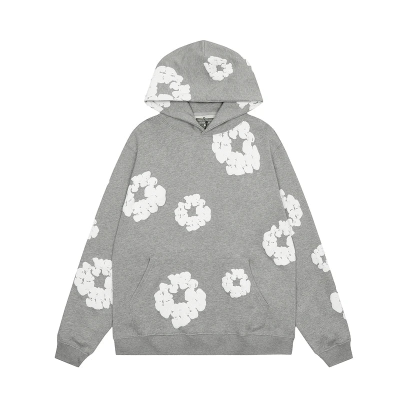 Herenhoodie met Bloemenprint en Katoenmix