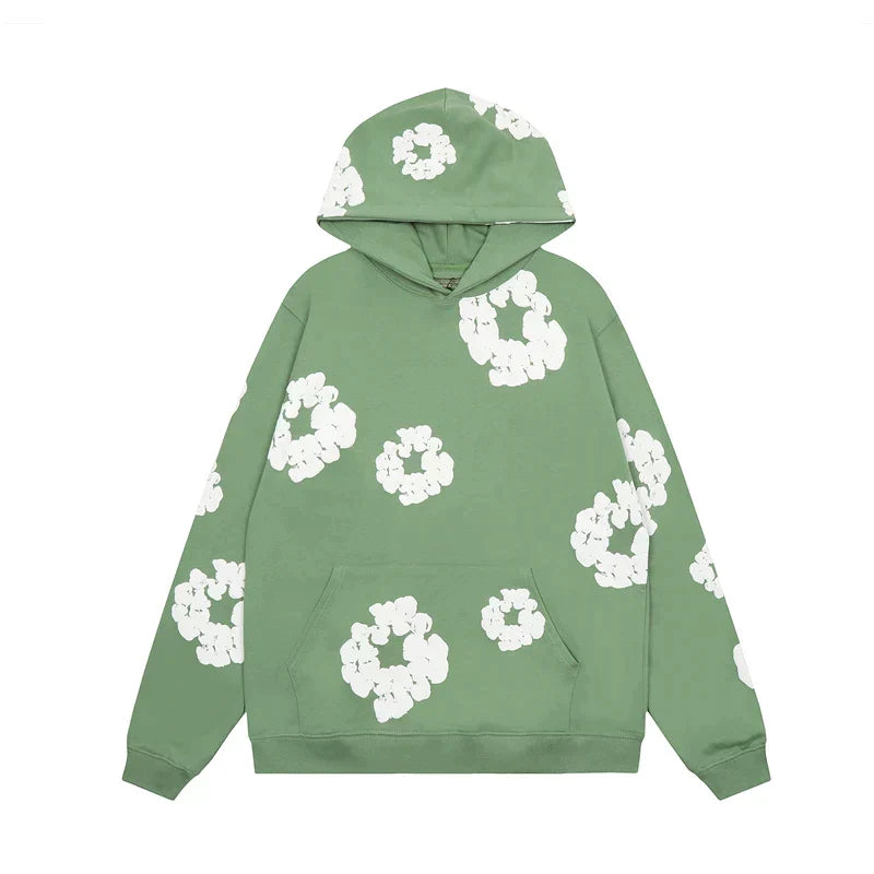 Herenhoodie met Bloemenprint en Katoenmix