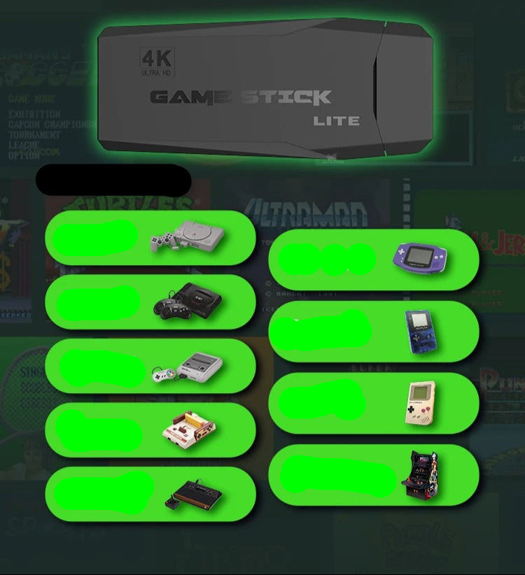 PixelDrive 64gb: Origineel met 2 Controllers - Meer dan 20.000 Spellen van Mario tot Pokémon