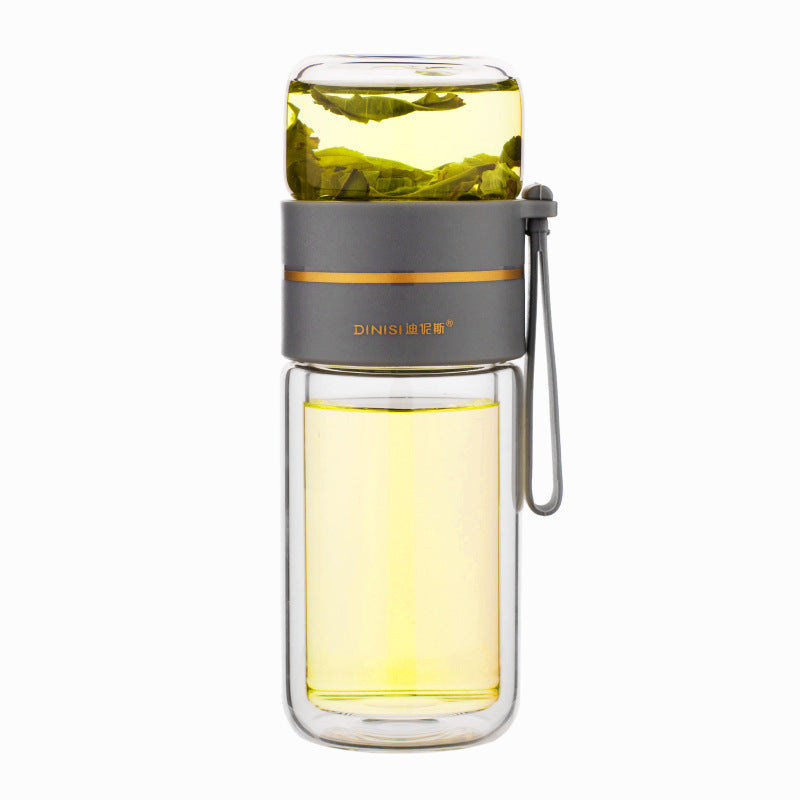 Dubbelwandige Glas-Waterfles met Theefilter - PureBrew