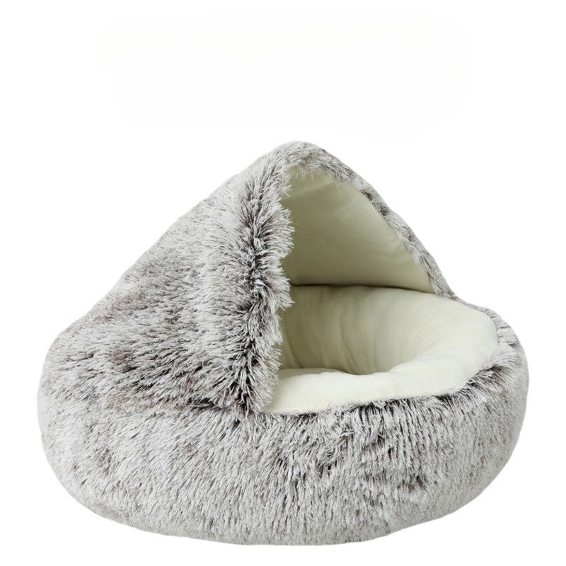 CozyPaws - 2-in-1 Ronde Kattenbed & Winter Slaapzak voor Ultiem Comfort