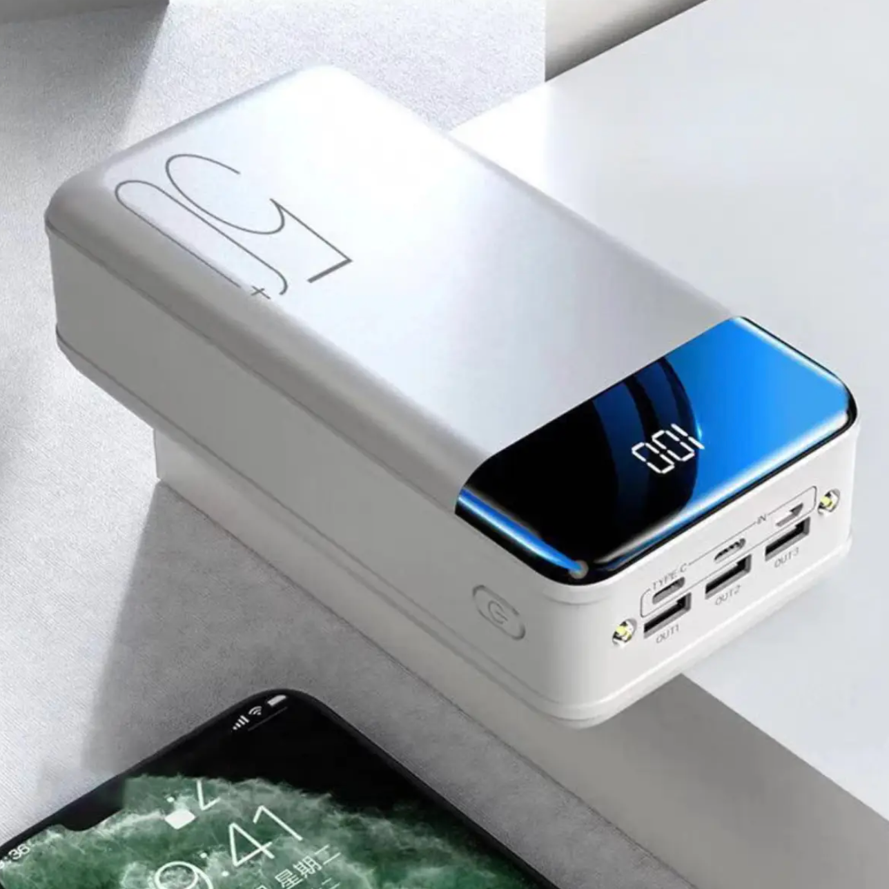 50.000mAh Ultra-Hoge Capaciteit Powerbank – Super Snelle Oplading voor Telefoons, Tablets en Laptops