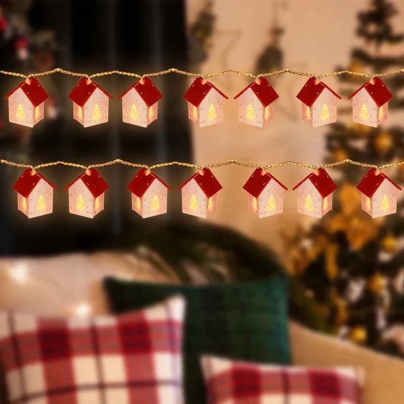 Houten Kersthuisjes met LED Kerstverlichting – Decoratieve Kerstdecoratie