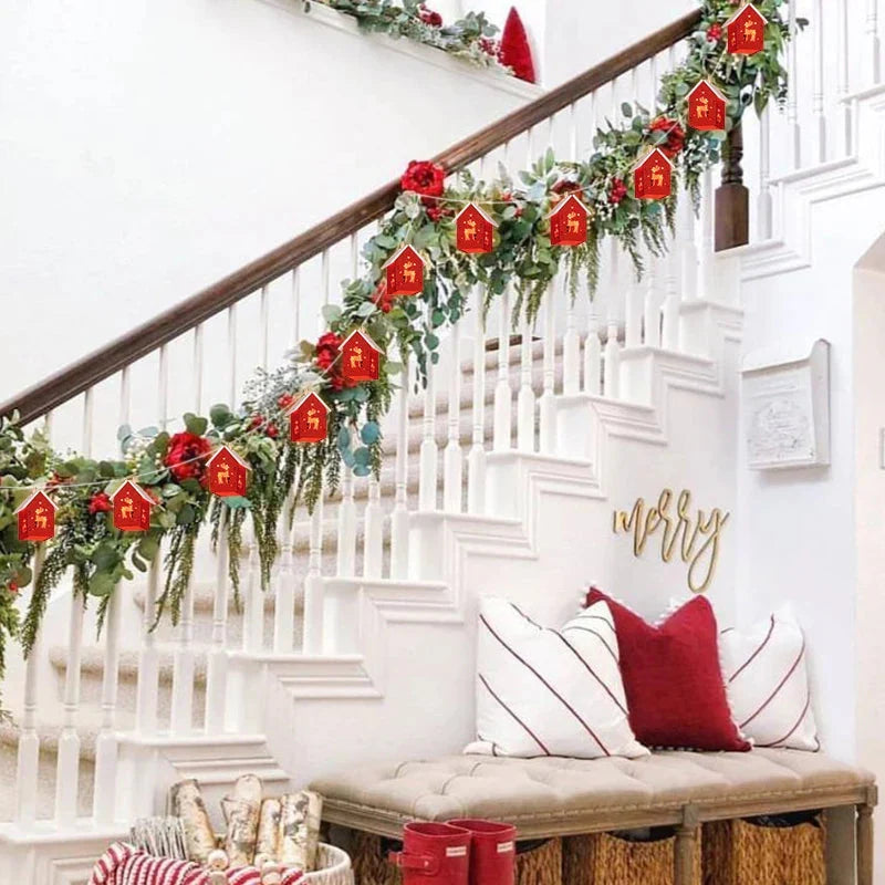 Houten Kersthuisjes met LED Kerstverlichting – Decoratieve Kerstdecoratie