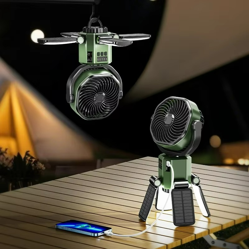 VenturoX Camping Ventilator | Draagbare ventilator met 4 snelheden en LED-verlichting