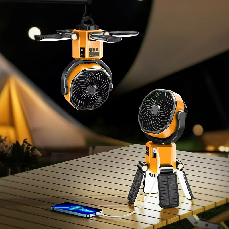 VenturoX Camping Ventilator | Draagbare ventilator met 4 snelheden en LED-verlichting