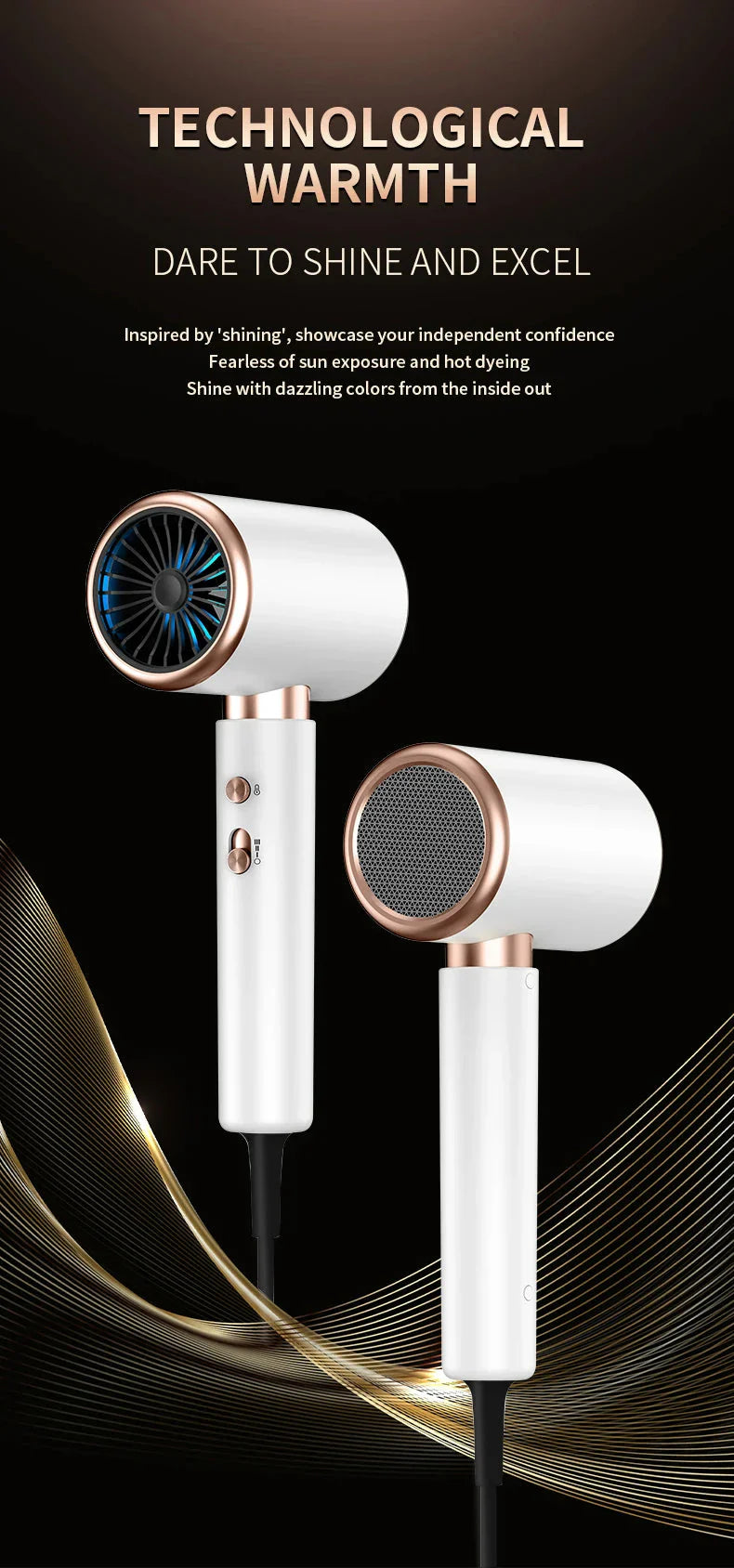 2400W Hochleistungs-Haartrockner mit Kalt- und Warmeluft Ionentechnologie