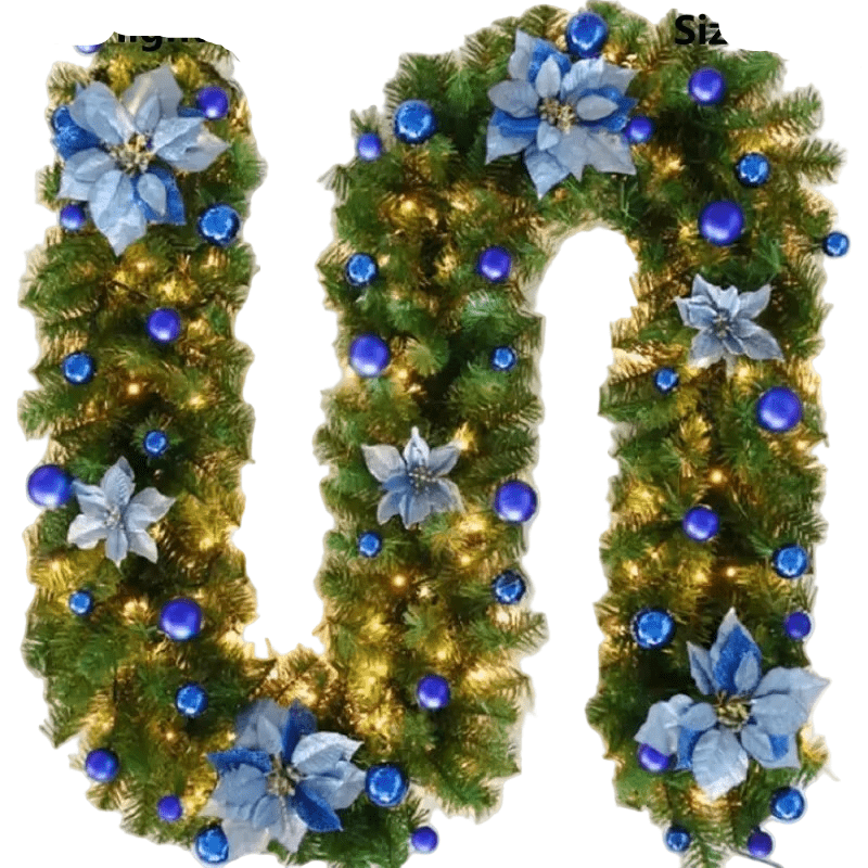 LumiRotan Kerstguirlande – Verlichte Rieten Guirlande met Warme LED's voor Feestelijke Decoratie