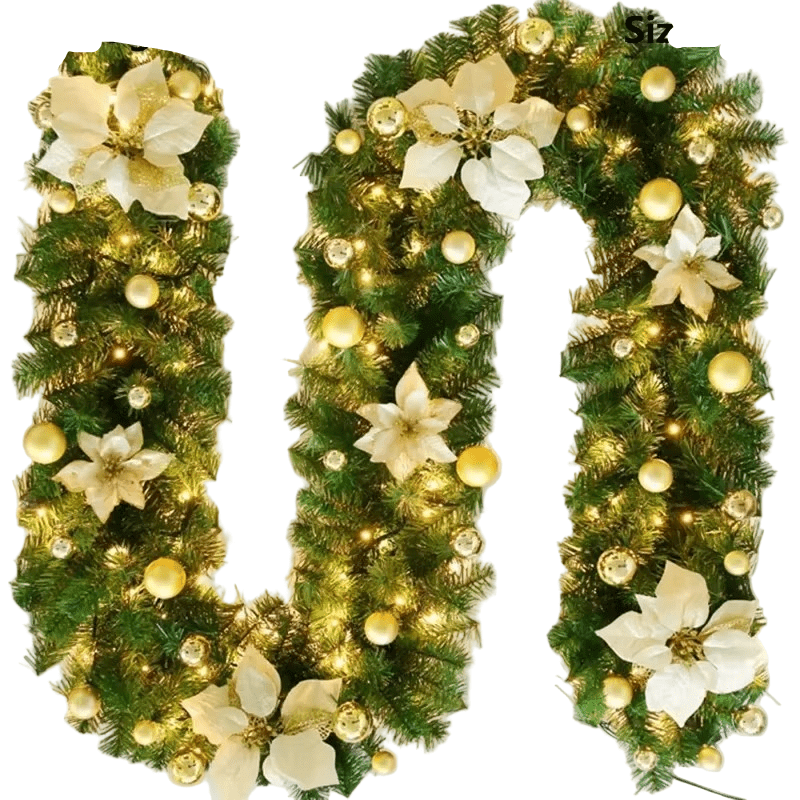 LumiRotan Kerstguirlande – Verlichte Rieten Guirlande met Warme LED's voor Feestelijke Decoratie